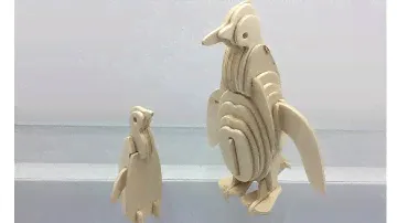 3D Woodcraft Construction Kit DIY, How to Assembly the 3D Wooden Puzzle Penguin